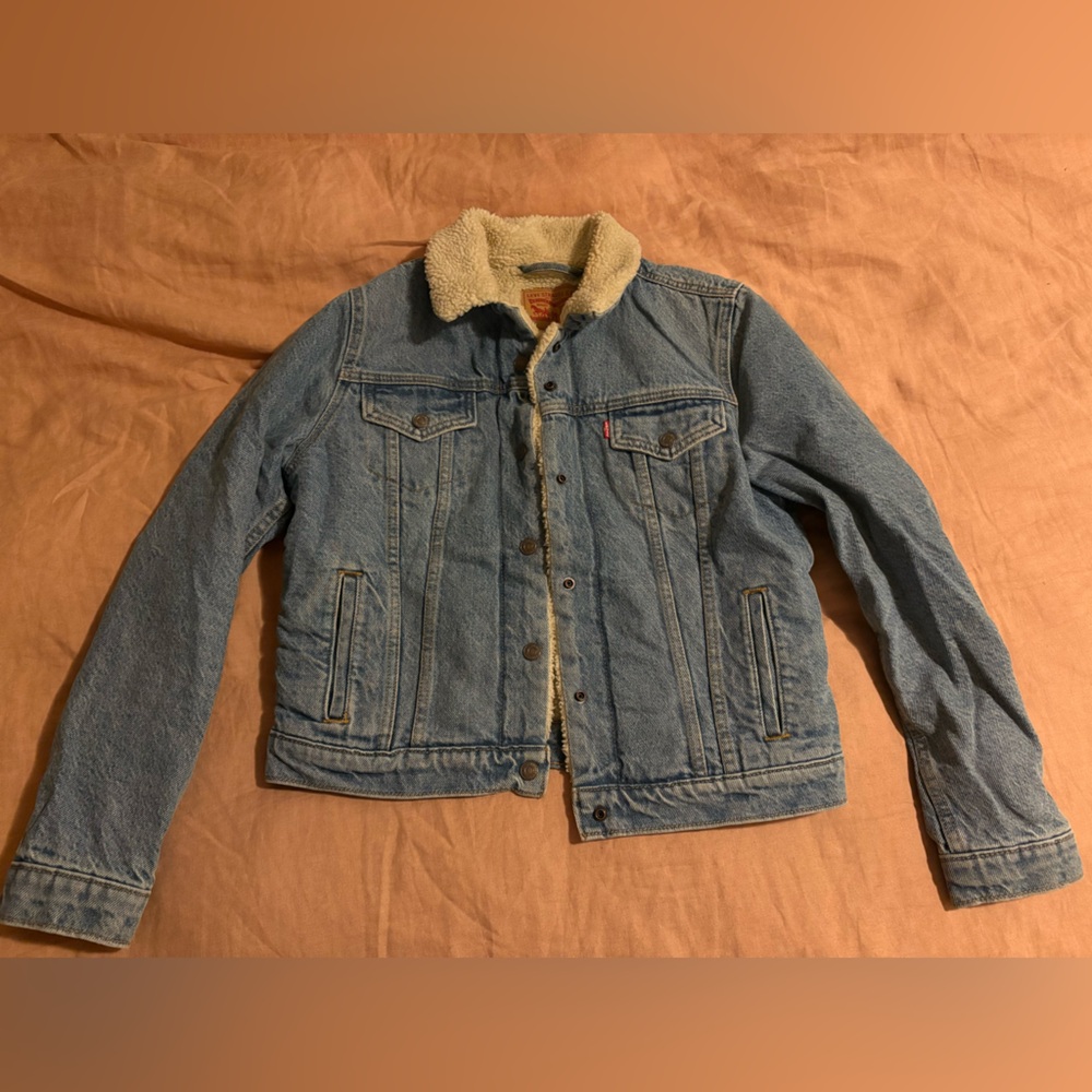 Levi's Blue Denim Jacket with Cream Sherpa